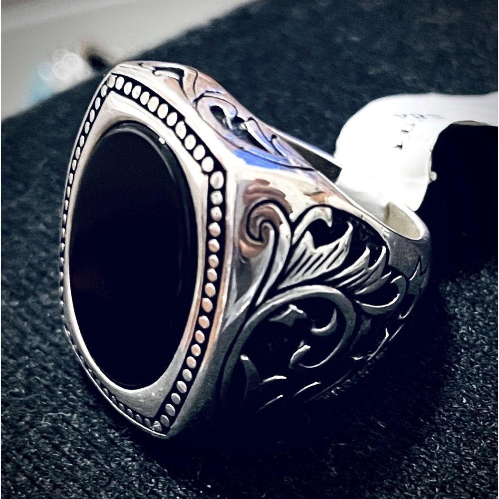 $155 Men’s Sterling Silver Heavy Onxy Rings. Regular price $395
